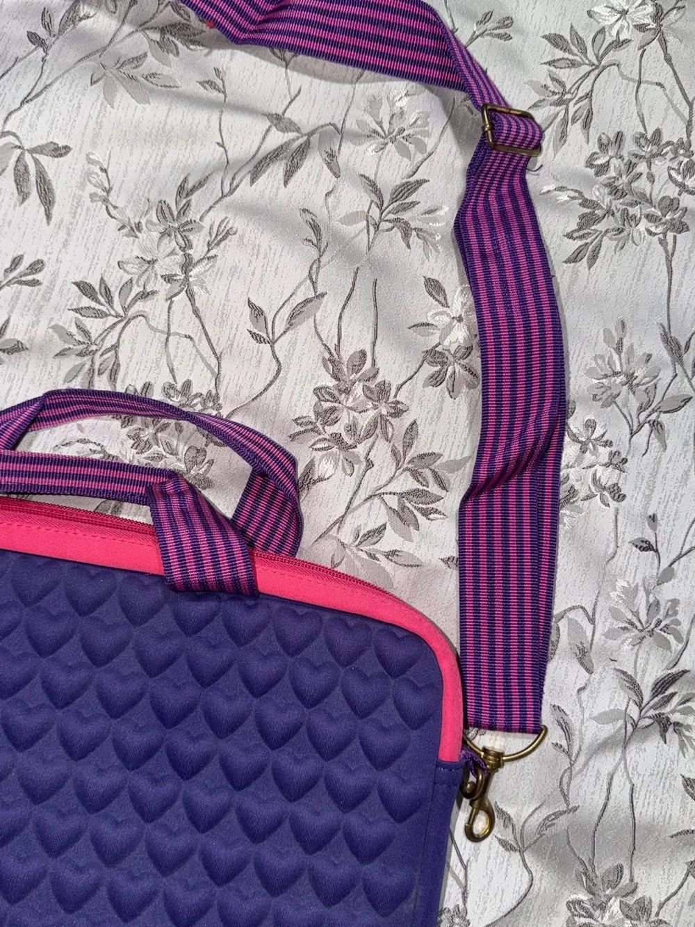 Justin Bieber Purple and Pink Quilted Laptop Sleeve
